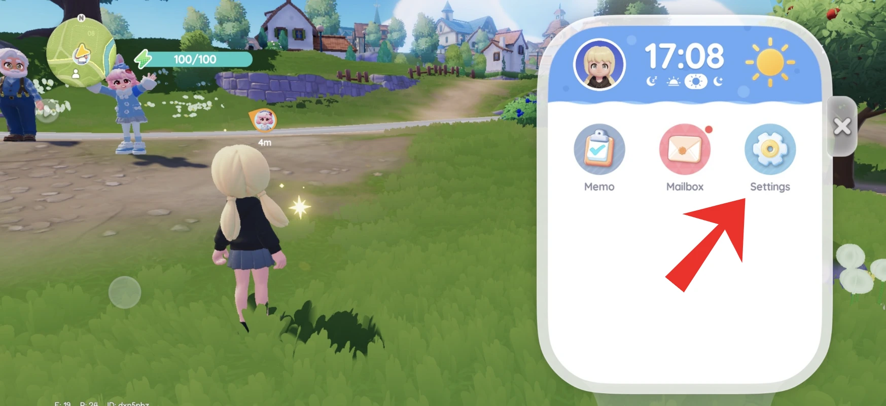 Locating the Settings Gear Icon