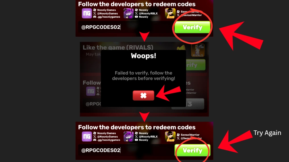 Username verification interface