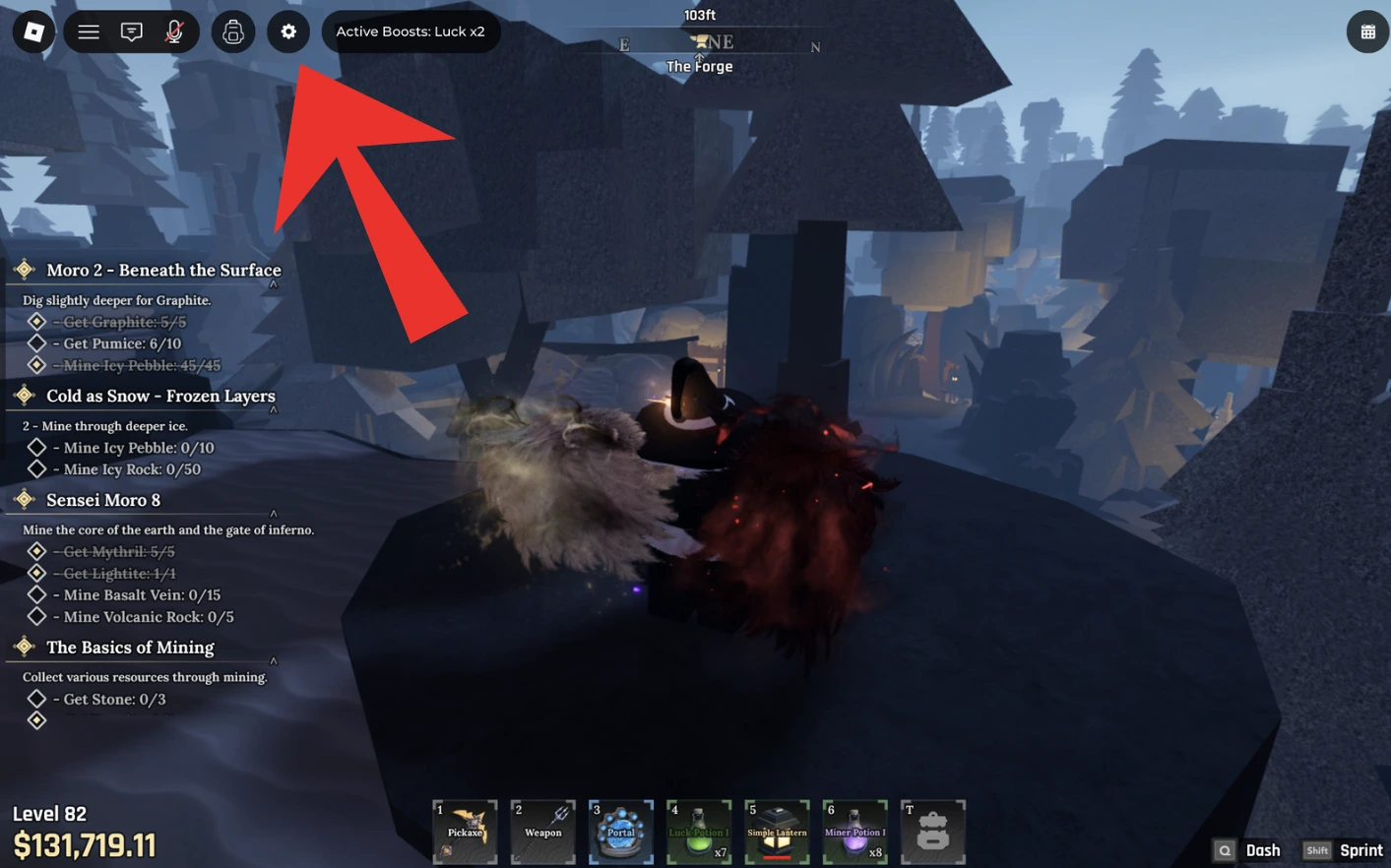 Locating the Settings Gear Icon